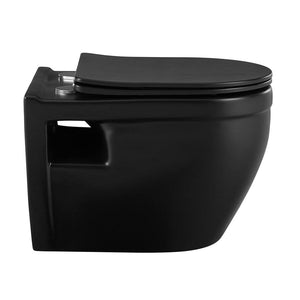 Wall Hung Toilet - SM-WT450MB Ivy Wall Hung Elongated Toilet Bowl In Matte Black 0.8/1.28 GPF Dual Flush