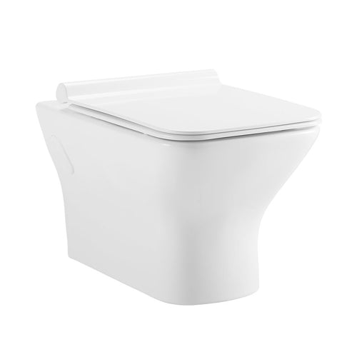 Wall Hung Toilet - SM-WT455 Carre Wall Hung Elongated Toilet Bowl 0.8/1.28 GPF Dual Flush