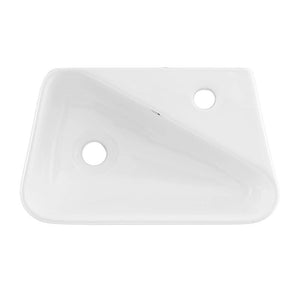 Wall Mount Bathroom Sink - SM-WS312 18" X 11" Ceramic Wall Hung Sink With Right Side Faucet Mount