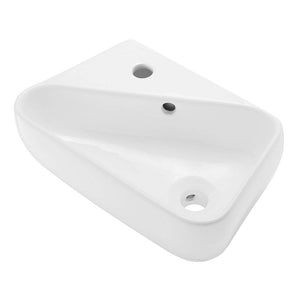 Wall Mount Bathroom Sink - SM-WS314 18" X 11" Ceramic Wall Hung Sink With Left Side Faucet Mount